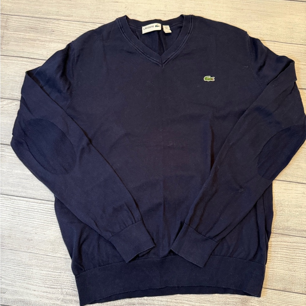 Lacoste Men's Dark Blue V-Neck Sweater